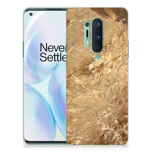 OnePlus 8 Pro TPU Siliconen Hoesje Marmer Creme