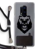Angry Bear (black): OnePlus 8 Pro Transparant Hoesje met koord