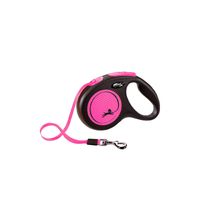 Flexi Neon 5 m Zwart, Roze Hond Intrekbare riem - thumbnail