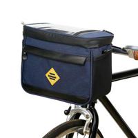 Multifunctionele fietsen geïsoleerde fiets koeltas anti-slijtage waterbestendig fiets stuur tas fietstas met fiets telefoonhouder - donkerblauw - thumbnail