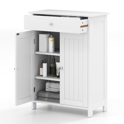 Badkamerkast met Lade & 2 Deuren & Verstelbare Plank Badkamerdressoir Badkamerkast Wit