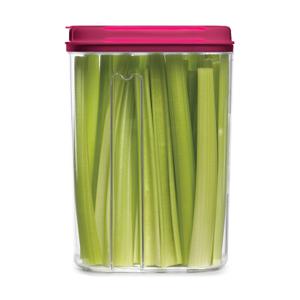 Voedselcontainer strooibus - roze - 1500 ml - kunststof - 15 x 8 x 23 cm - voorraadpot