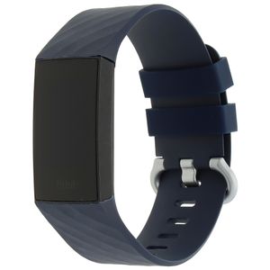Fitbit Charge 3 & 4 Sport Wafel Bandje - Donkerblauw - SM
