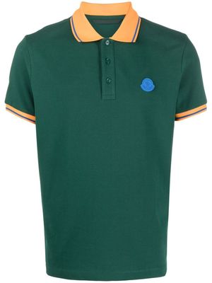 Moncler polo en coton à patch logo - Vert