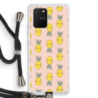 Ananas: Samsung Galaxy S10 Lite Transparant Hoesje met koord