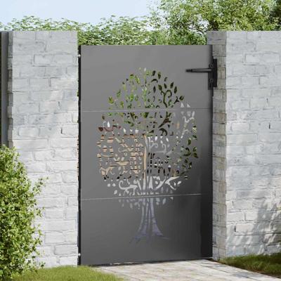 Tuinpoort, Tuinpoort 85x75 cm Corten Staal Boomontwerp Zwart