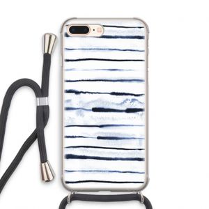 Ink Stripes: iPhone 7 PLUS Transparant Hoesje met koord