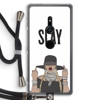 Slay All Day: Sony Xperia XZ2 Transparant Hoesje met koord