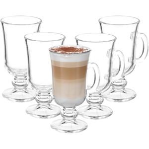 Kinvara Caffe Latte/koffie glazen Paris - transparant glas - 6x stuks - 250 ml   -