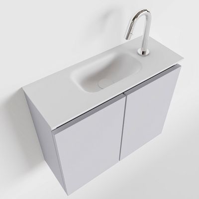 Toiletmeubel Mondiaz Ture | 60 cm | Meubelkleur Cale | Eden wastafel Talc Midden | 1 kraangat