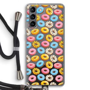 Pink donuts: Samsung Galaxy S21 Transparant Hoesje met koord