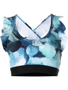 Marchesa brassière de sport à fleurs - Bleu