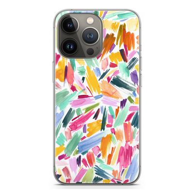 Watercolor Brushstrokes: iPhone 13 Pro Transparant Hoesje