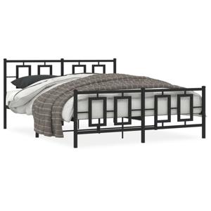 Bedframe met hoofd- en voeteneinde metaal zwart 160x200 cm