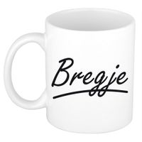 Naam cadeau mok / beker Bregje met sierlijke letters 300 ml - thumbnail