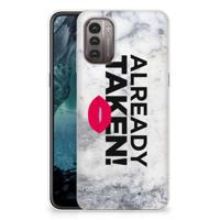 Nokia G21 | G11 | Siliconen hoesje | met naam Already Taken White