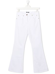 Balmain Kids mid-rise flared-leg jeans - Blanc