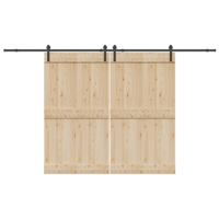 VidaXL Doos met onderdelen voor schuifdeur 366 cm staal zwart