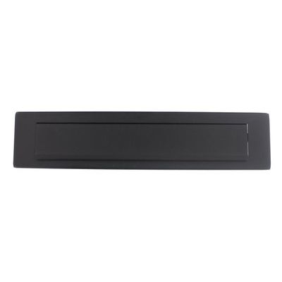 Intersteel Brievenbus met klep / regenrand van rvs in mat zwart