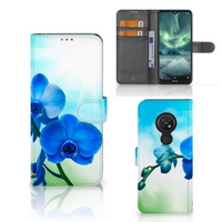 Nokia 7.2 | Nokia 6.2 Hoesje Orchidee Blauw - Cadeau voor je Moeder