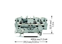 WAGO 2001-1301 Doorgangsklem 4.20 mm Spanveer Toewijzing: L Grijs 1 stuk(s) - thumbnail