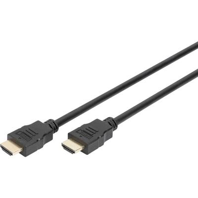Digitus AK-330107-010-S HDMI-kabel HDMI Aansluitkabel HDMI-A-stekker, HDMI-A-stekker 1.00 m Zwart 4K UHD, Audio Return Channel (ARC), Vergulde steekcontacten