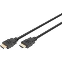 Digitus AK-330107-010-S HDMI-kabel HDMI Aansluitkabel HDMI-A-stekker, HDMI-A-stekker 1.00 m Zwart 4K UHD, Audio Return Channel (ARC), Vergulde steekcontacten
