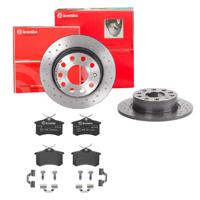 Remmenset, remschijf BREMBO, Remschijftype: Geperforeerd, Inbouwplaats: Achteras: , u.a. für Seat, VW, Skoda, Audi - thumbnail