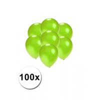 Party ballonnen - klein formaat - groen - 100x - 13 cm - feestartikelen/versiering