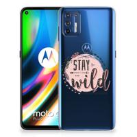 Motorola Moto G9 Plus Telefoonhoesje met Naam Boho Stay Wild