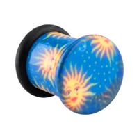 Single Flared Plug met met zon- en sterdesign Acryl Tunnels & Plugs