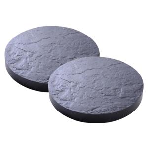 EDA plantentrolley/multiroller - 2x stuks - Kunststof - rond - met wieltjes - D30 cm