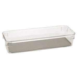 Bestekbak/keuken organizer 1-vaks Tidy Smart grijs transparant kunststof 23 x 9 x 4,5 cm - Bestekbakken