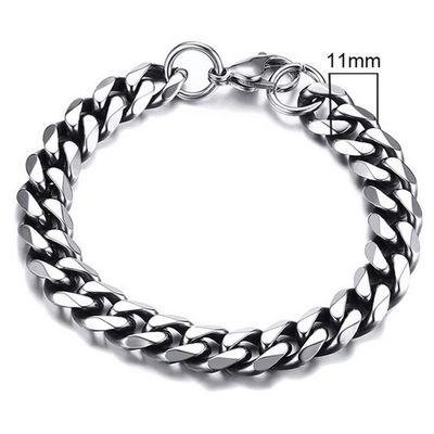 Stalen heren armband LGT JWLS Gourmette schakel Vintage 11mm-23cm