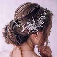 kristal bruid bruiloft haar kam zilver strass bruids haar clip sprankelend haar stuk gem haaraccessoires voor vrouwen en meisjes Lightinthebox