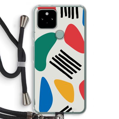 Illustratieve pop 1: Pixel 5 Transparant Hoesje met koord