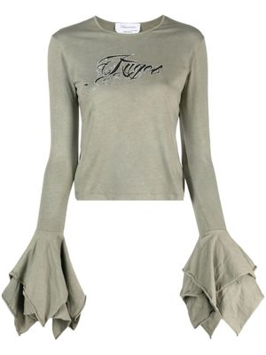 Blumarine haut à logo imprimé - Vert