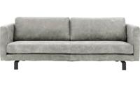 Goossens Excellent Bank Nuance grijs, leer, 3,5-zits, urban industrieel