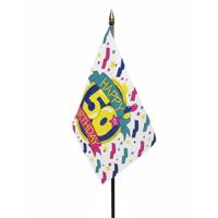 Happy 50th Birthday vlaggetje met stokje