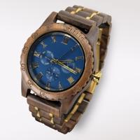 TimberWood Blue Regal Walnut™ - Herenhorloge Walnoot & Goud
