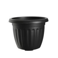 Buiten plantenpot/bloempot/planter - zwart - kunststof - D30 x H22 cm