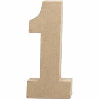 Creativ Company Cijfer, 1, h: 20,5 cm, b: 9,5 cm, dikte 2,5 cm, 1 stuk