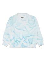 MM6 Maison Margiela Kids sweat en coton à imprimé marbré - Bleu