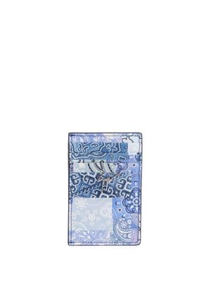 Giuseppe Zanotti porte-cartes en cuir à imprimé cachemire - Bleu