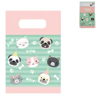 Amscan Hello pets geschenktas hond/kat 23.5 cm set van 8 | 20 stuks