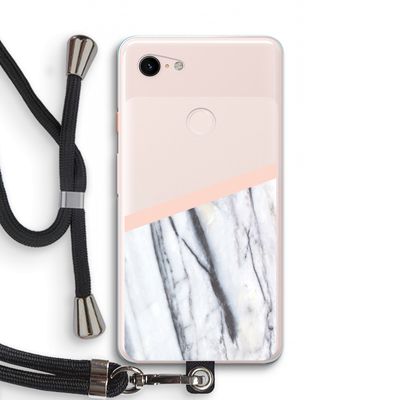 A touch of peach: Pixel 3 XL Transparant Hoesje met koord
