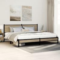 Bedframe zonder matras metaal sonoma eikenkleur 200x200 cm