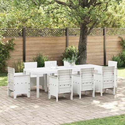 Tuin Tafel Wit 250x100x73 cm van Poly Rattan
