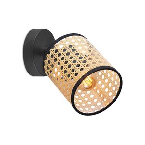 Home sweet home ratan LED opbouwspot naturel/zwart