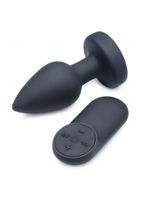 Silicone Vibrating LED Plug - Large - Black